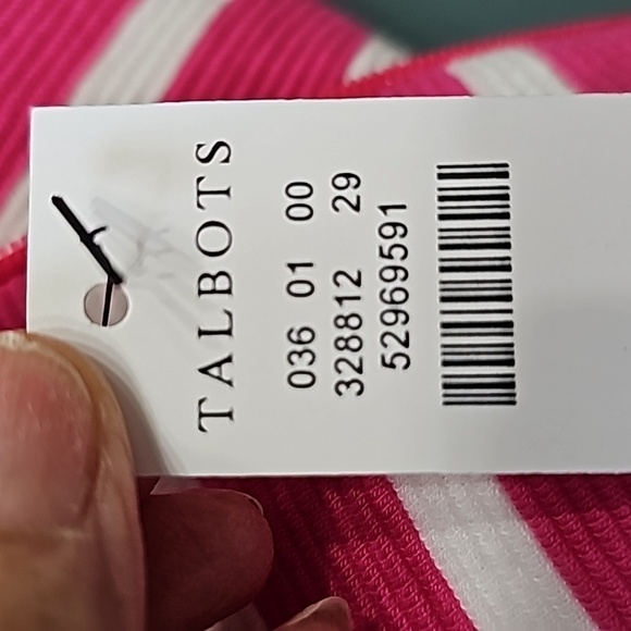 TALBOTS NWT pink‎ striped sleevless dress with V neck. GREAT FOR Vacation. - Picture 10 of 13